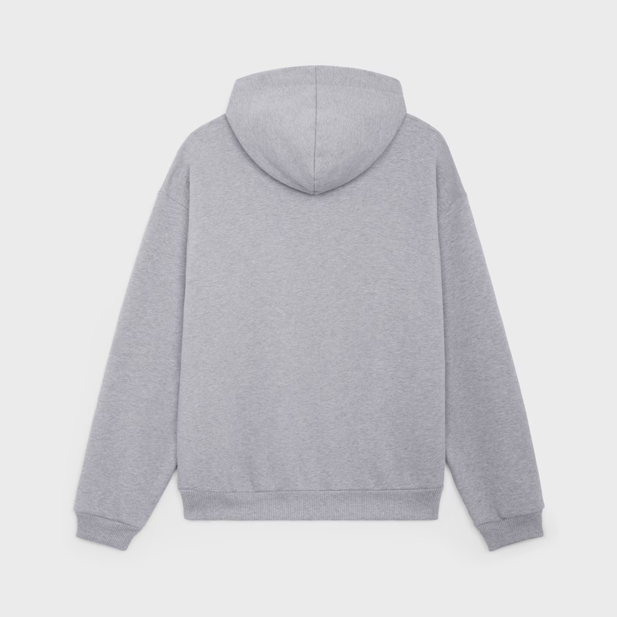 Celine Loose Sweatshirt In Cotton Fleece Light Grey