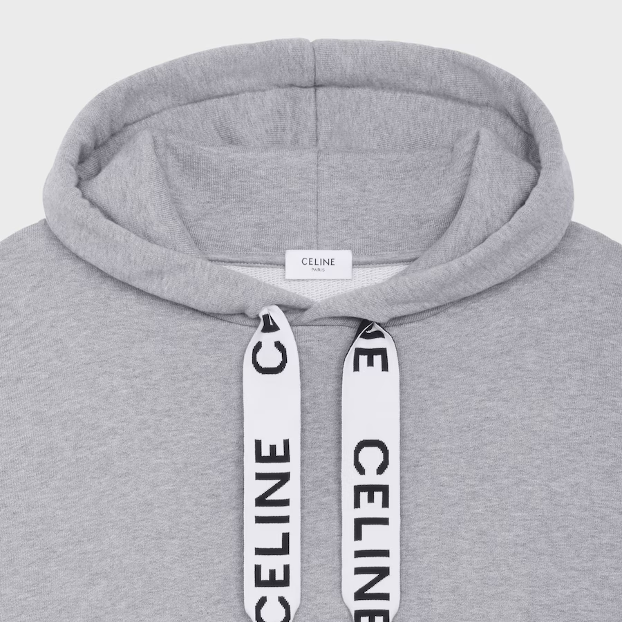 Celine Loose Sweatshirt In Cotton Fleece Light Grey