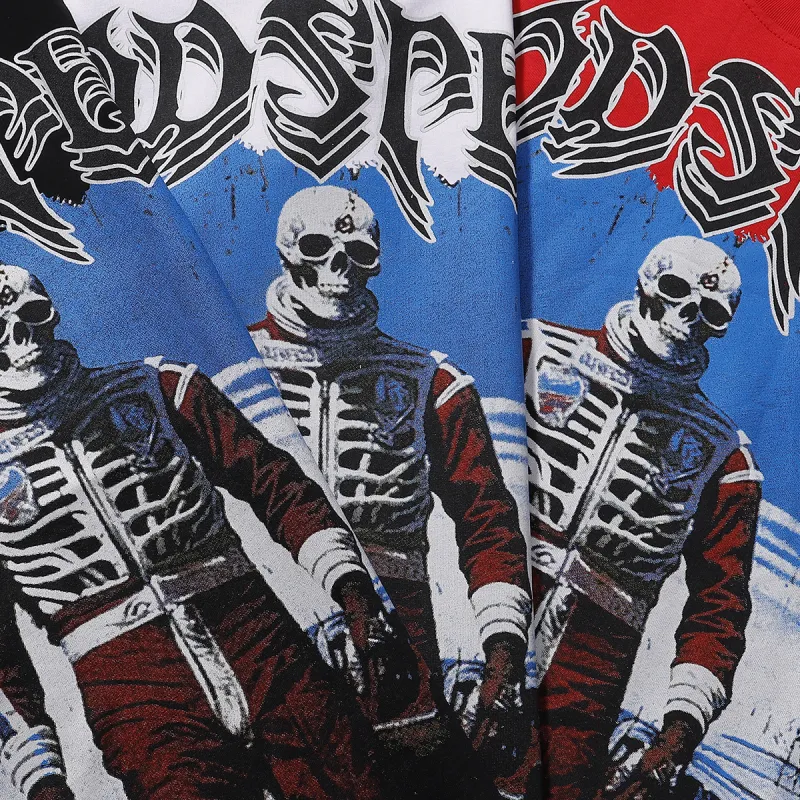 Godspeed Skele Rarri T-shirt #7069 Black/White/Red