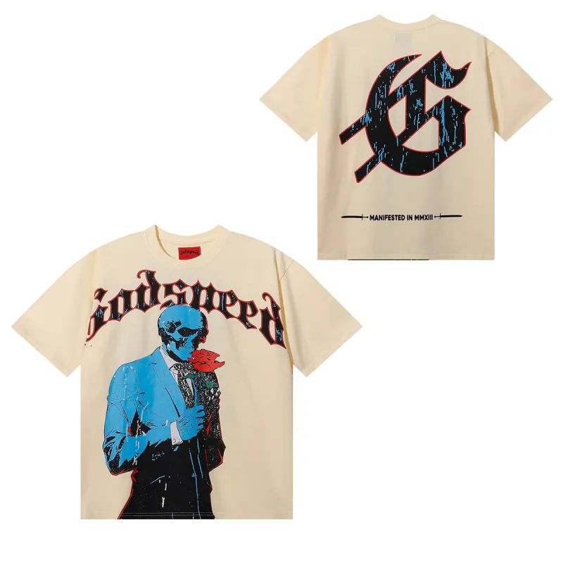 Godspeed Smell The Roses T-shirt #7070 Black/Apricot