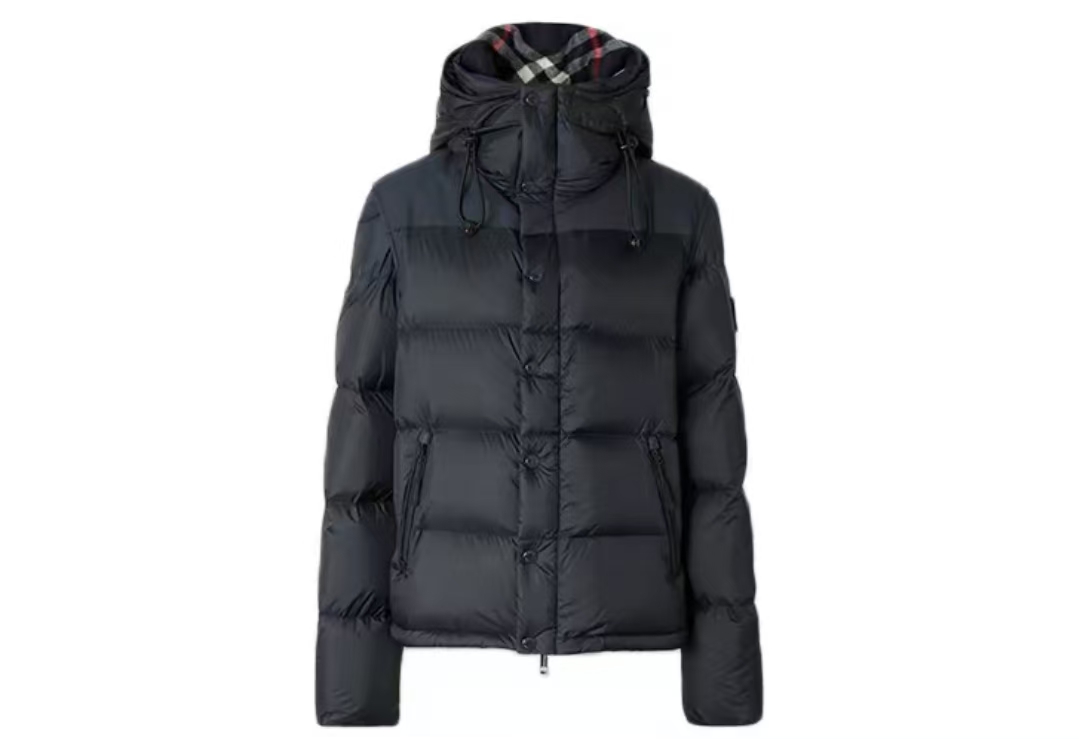Burberry Hooded Puffer Jacket with Hood Navy