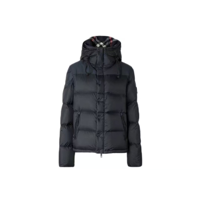 Burberry Hooded Puffer Jacket with Hood Navy 01