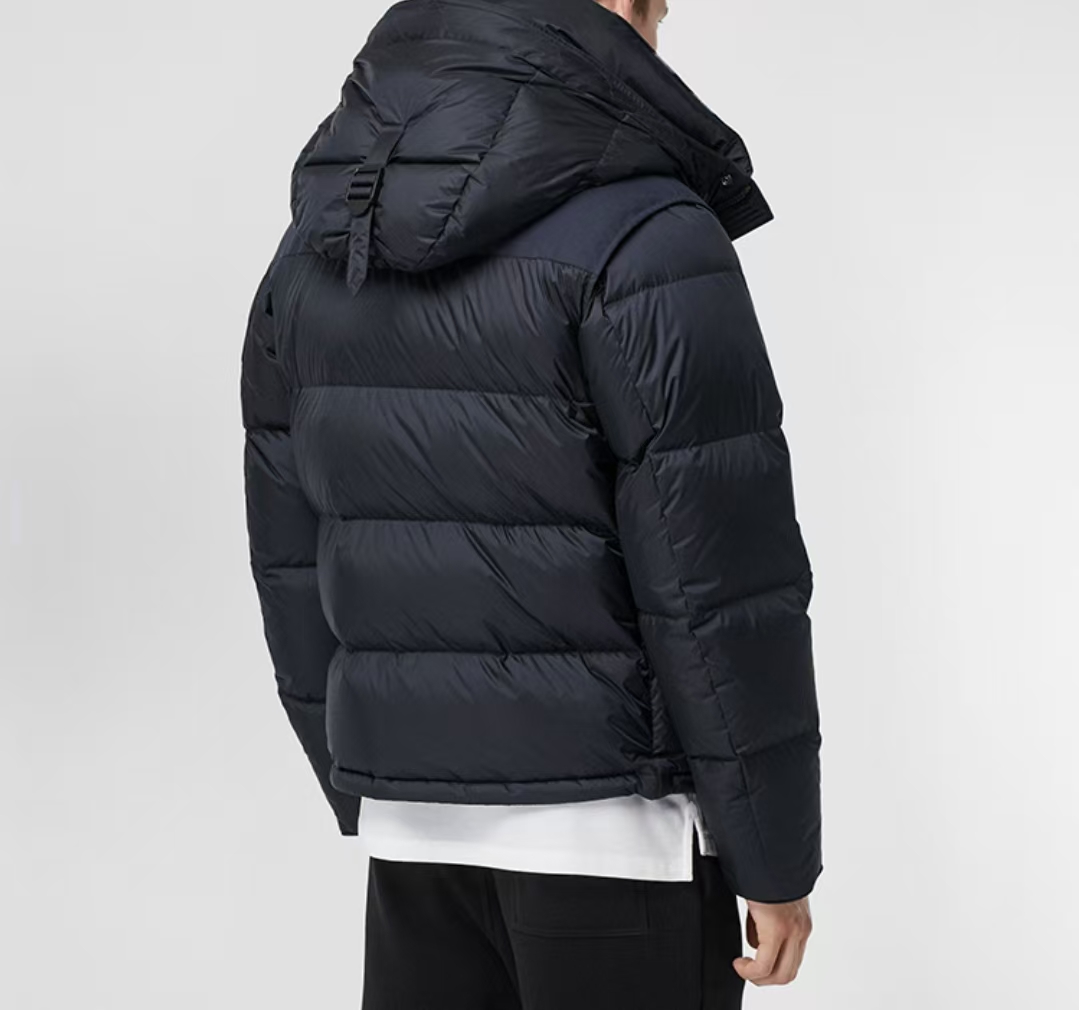 Burberry Hooded Puffer Jacket with Hood Navy