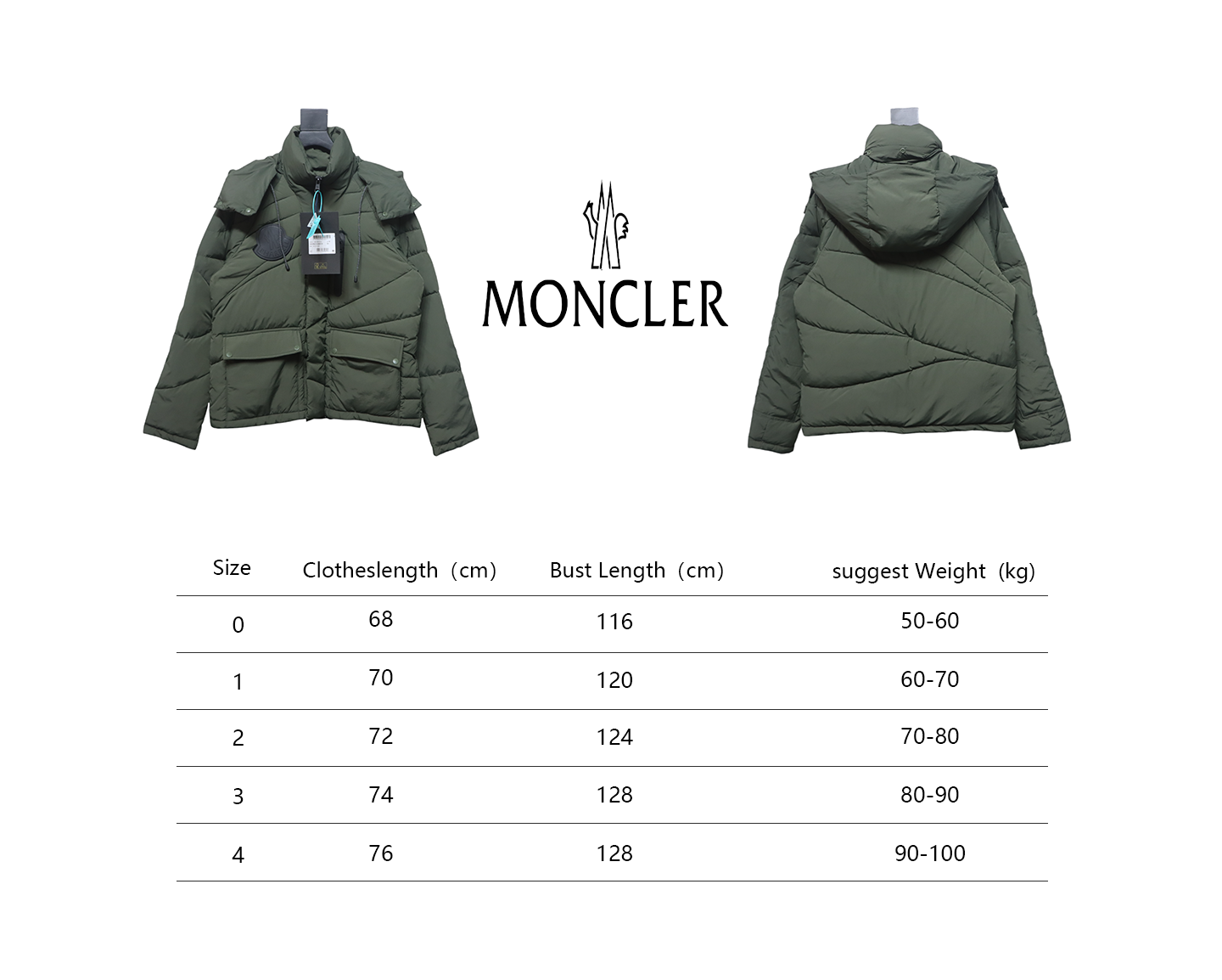 moncler  unisex down jacket  green 