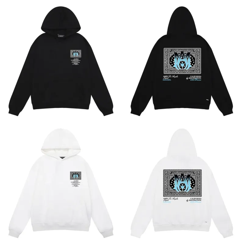 AMIRI Bandana Hoodie #9285 Black/White