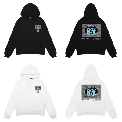 AMIRI Bandana Hoodie #9285 Black/White 01