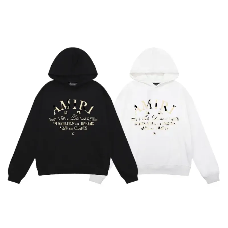 AMIRI Logo Print Hoodie #9286 Black/White