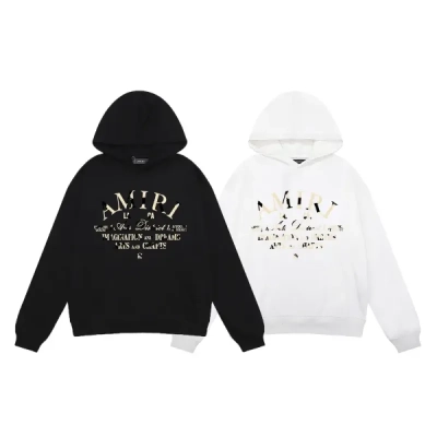 AMIRI Logo Print Hoodie #9286 Black/White 01