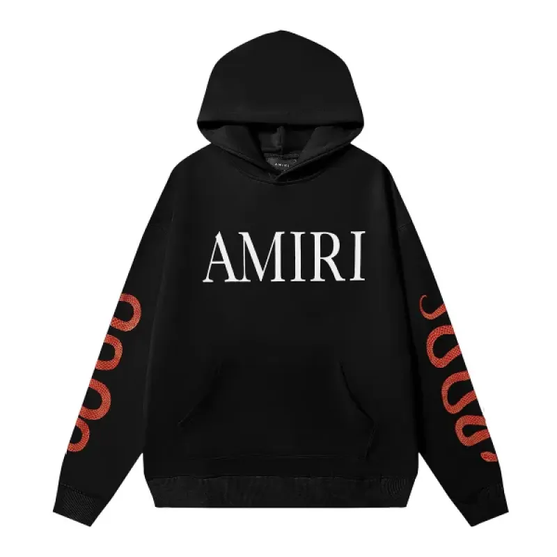 AMIRI Snake Print Hoodie #9287 Black/White