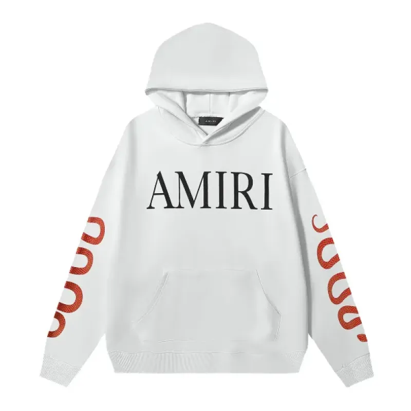 AMIRI Snake Print Hoodie #9287 Black/White