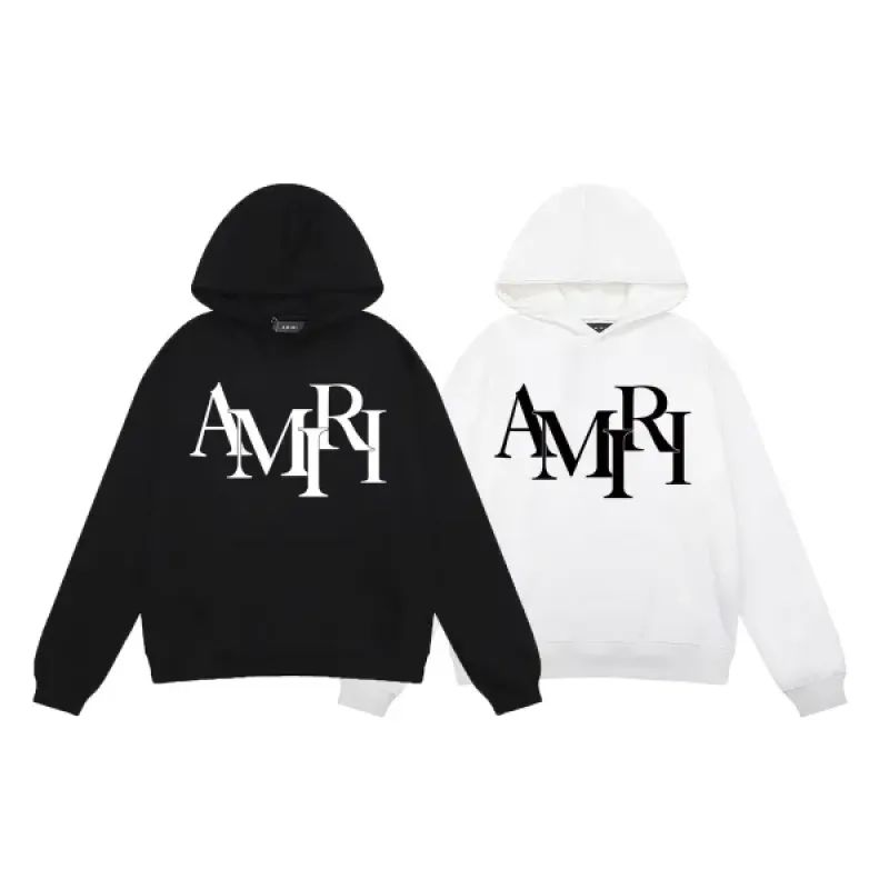 AMIRI Staggered Hoodie #9288 Black/White