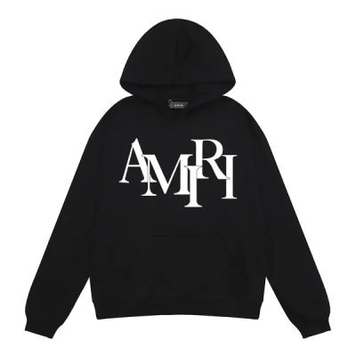AMIRI Staggered Hoodie #9288 Black/White 02