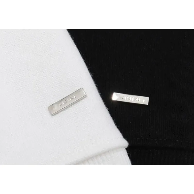 AMIRI Ma Bar Logo Hoodie #9263 Black/White