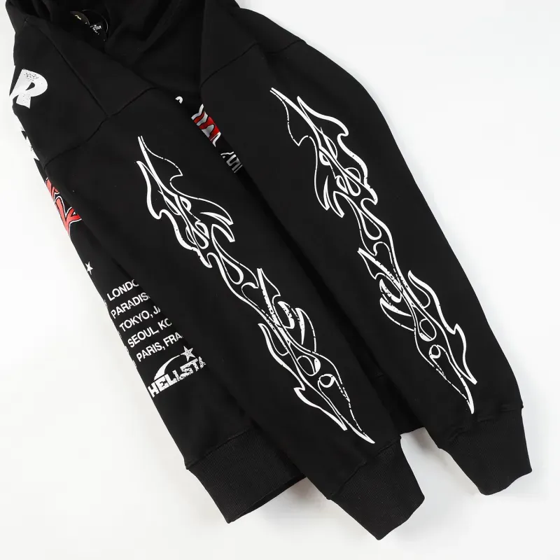 Hellstar Records Tour Hoodie #3071 Black/Brown