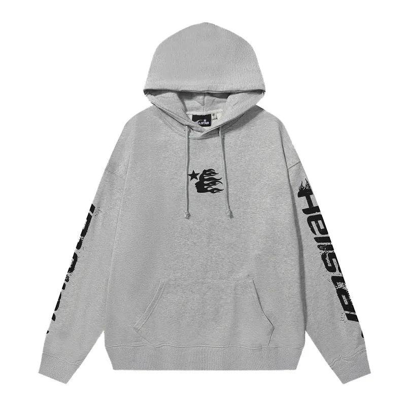 Hellstar Speed Hoodies #2230 Black White/Gray/Yellow