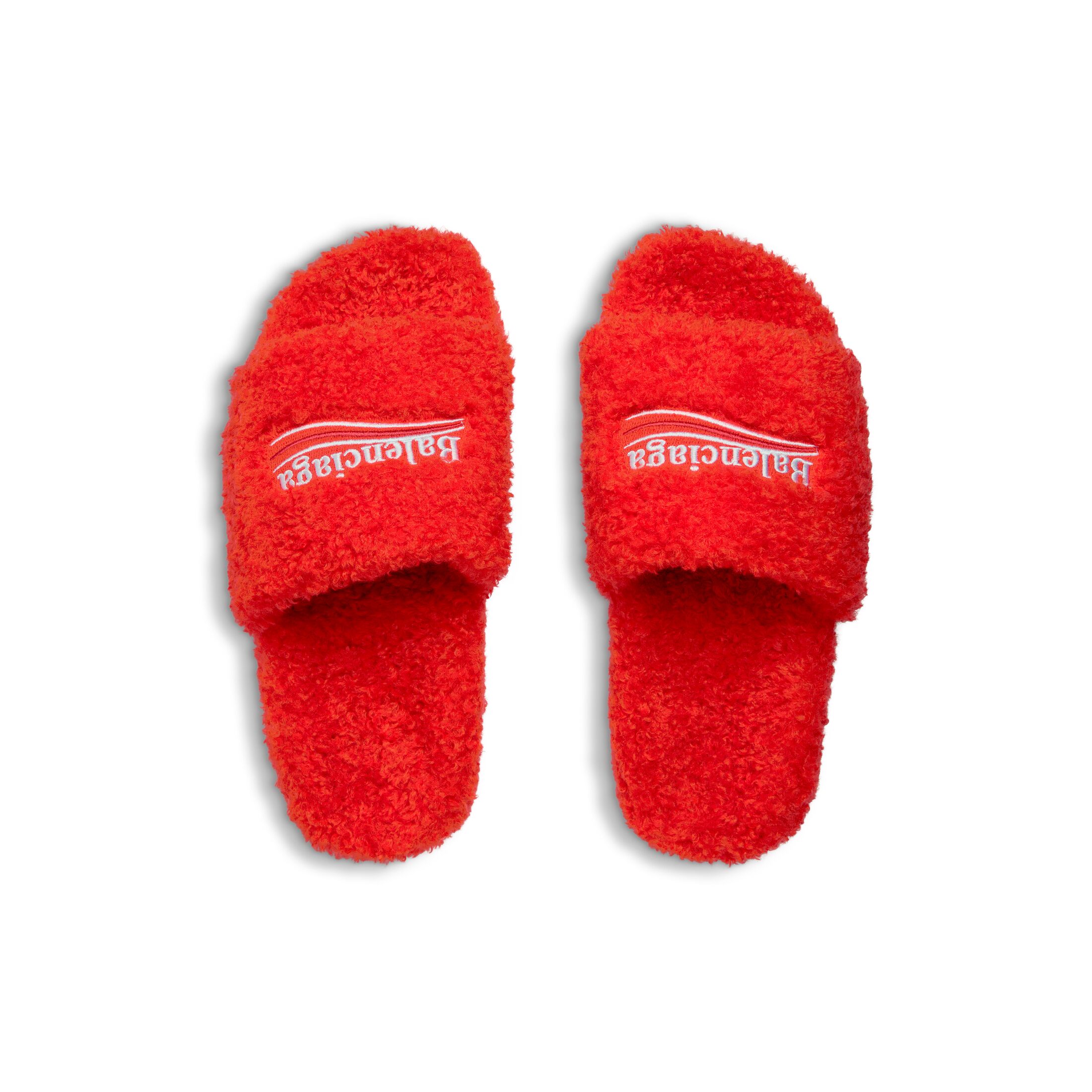 Balenciaga Furry Slides Red