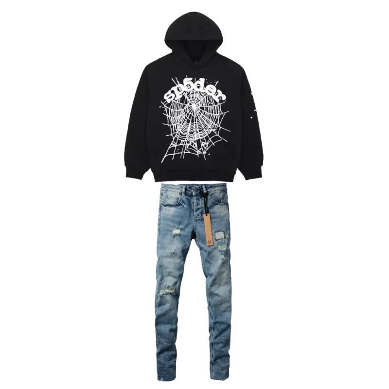 Spider Worldwide BLACK OG WEB HOODIE + Ksubi Jeans PK 3007