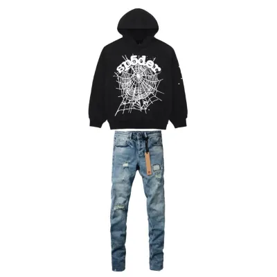 Spider Worldwide BLACK OG WEB HOODIE + Ksubi Jeans PK 3007 01