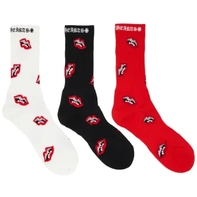 Chrome Hearts 3-Pack Chomper Socks (One pair of each color) 02