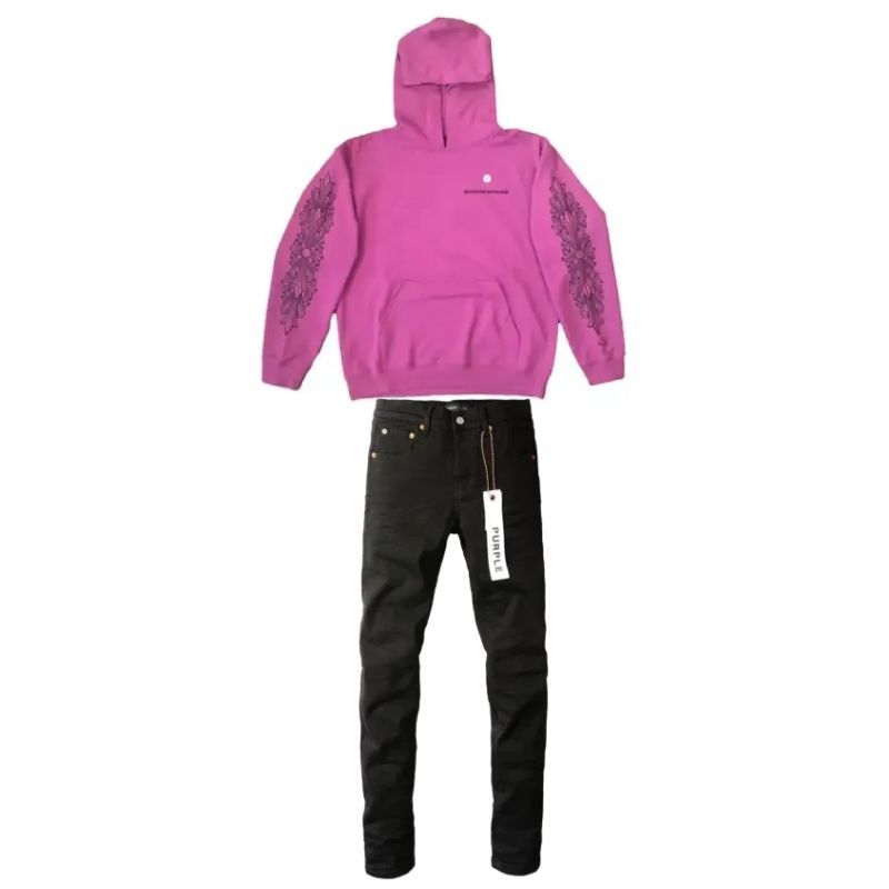 Chrome Hearts Matty Boy Spider Web Hoodie + Purple Brand Fashion Men Jeans 4