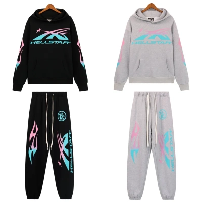 Hellsatr Pink-Blue Colorful Tracksuit #5659-8192 Black/Gray 01