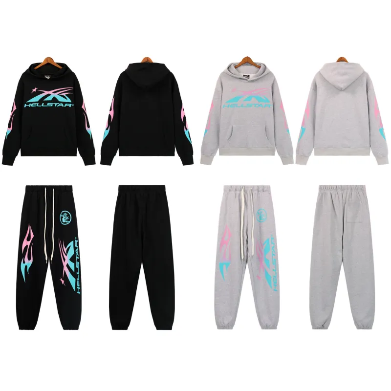 Hellsatr Pink-Blue Colorful Tracksuit #5659-8192 Black/Gray