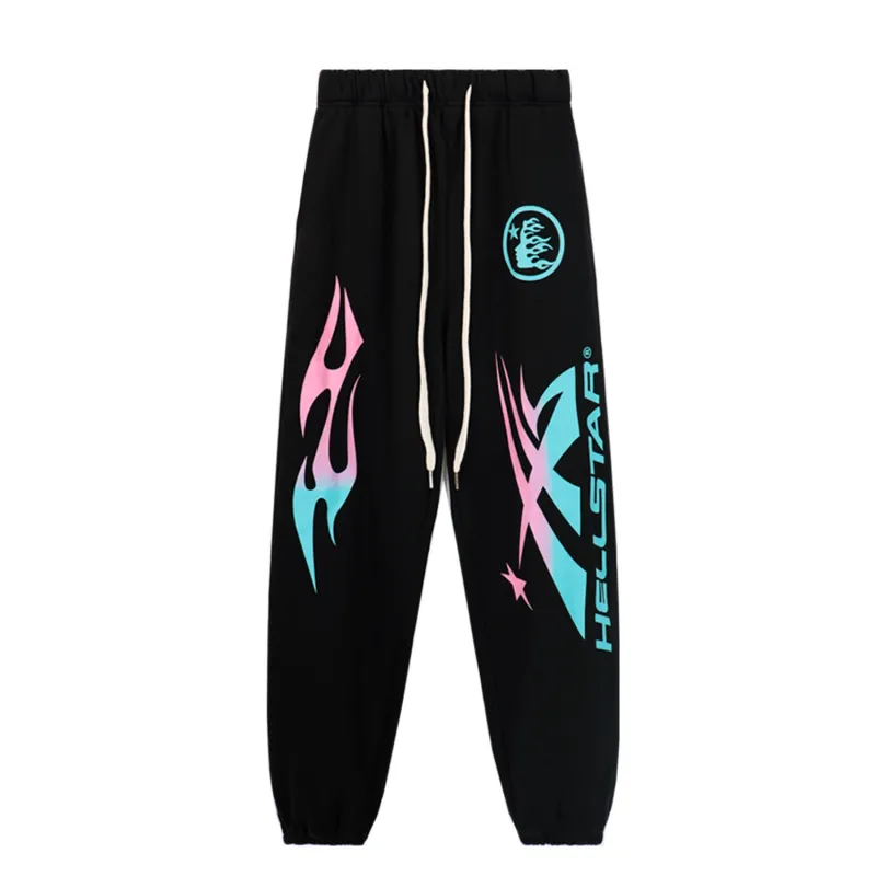 Hellsatr Pink-Blue Colorful Tracksuit #5659-8192 Black/Gray