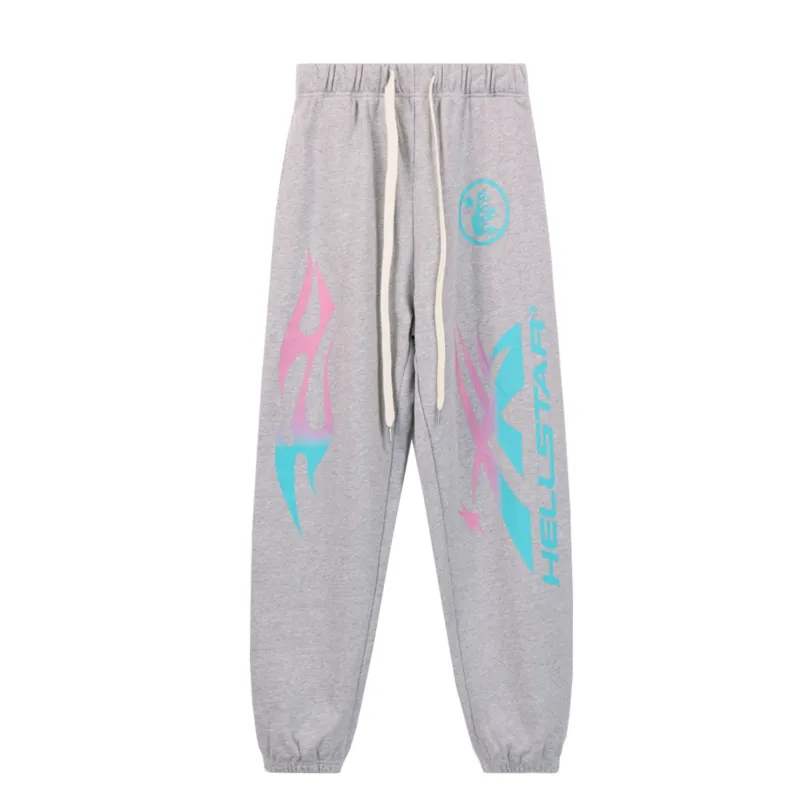 Hellsatr Pink-Blue Colorful Tracksuit #5659-8192 Black/Gray