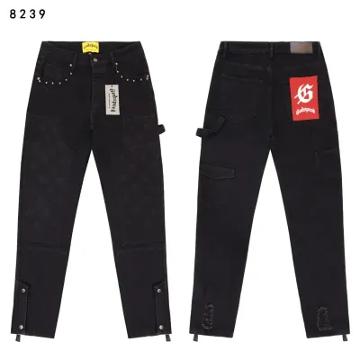 Godspeed Embroidered Multi-Pocket Jeans #8239 Black 01