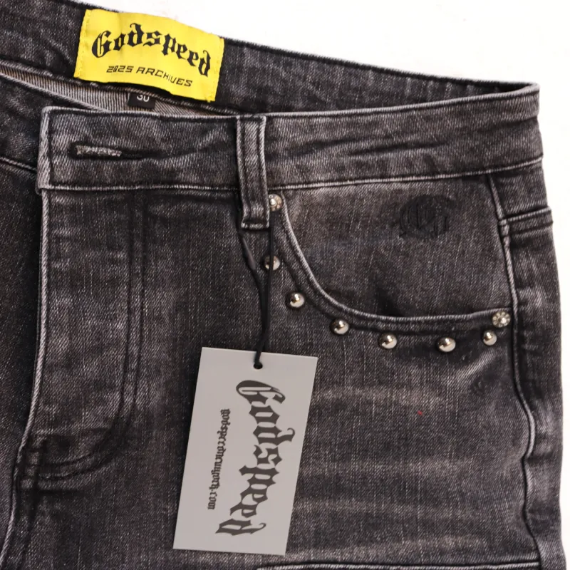 Godspeed Embroidered Multi-Pocket Jeans #8239 Smoky Gray