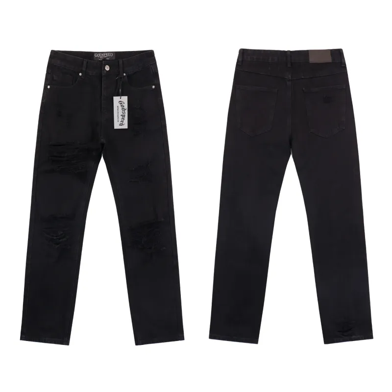 Godspeed Streetwear Denim Straight Biker Jeans #8209 Black