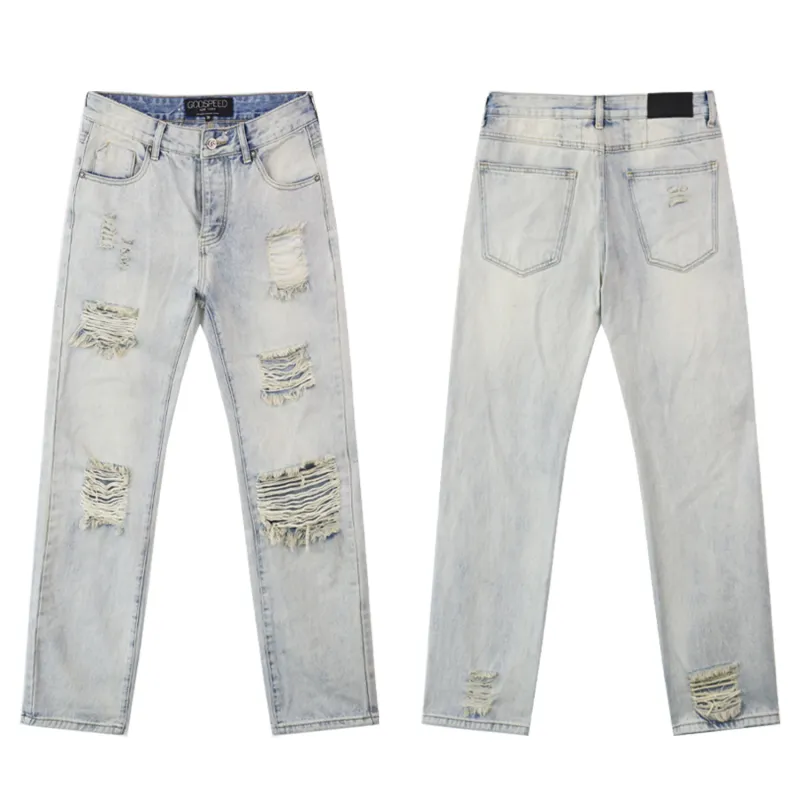 Godspeed Streetwear Denim Straight Biker Jeans #8209 Blue