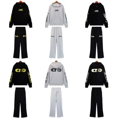 Hellsatr Tracksuit #8195 Black Yellow/Gray/Black White 01