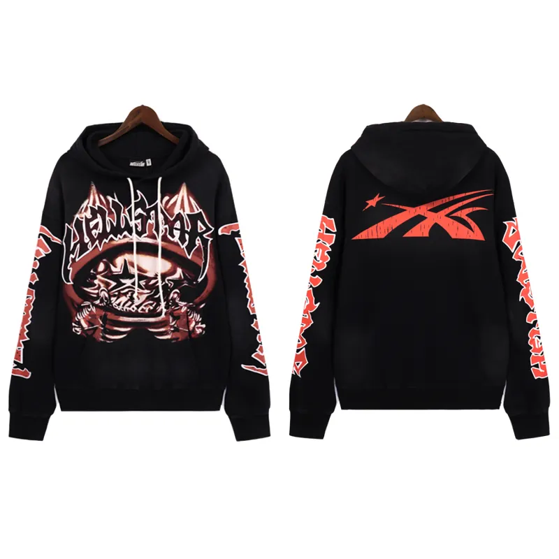 Hellstar Halloween Skeleton Airbrushed Hoodie & Sweatpants Set #5665-8199 Black