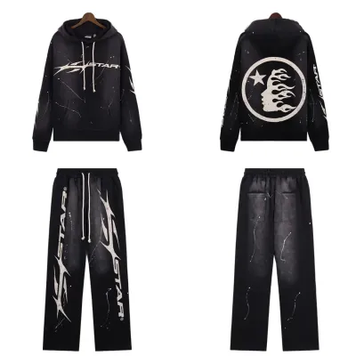 Hellstar Hstar Hoodie & Sweatpants Set #8201-5669 Black 01
