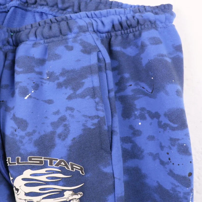 Hellstar Sports Tie-Dye Skull Hoodie & Sweatpants Set #8197 Blue