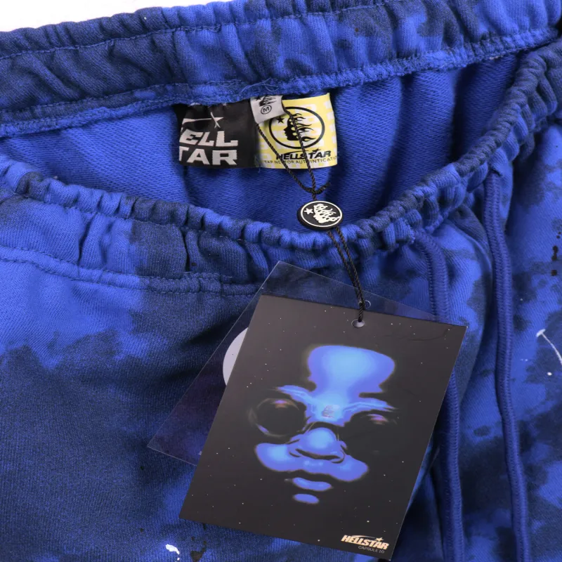 Hellstar Sports Tie-Dye Skull Hoodie & Sweatpants Set #8197 Blue