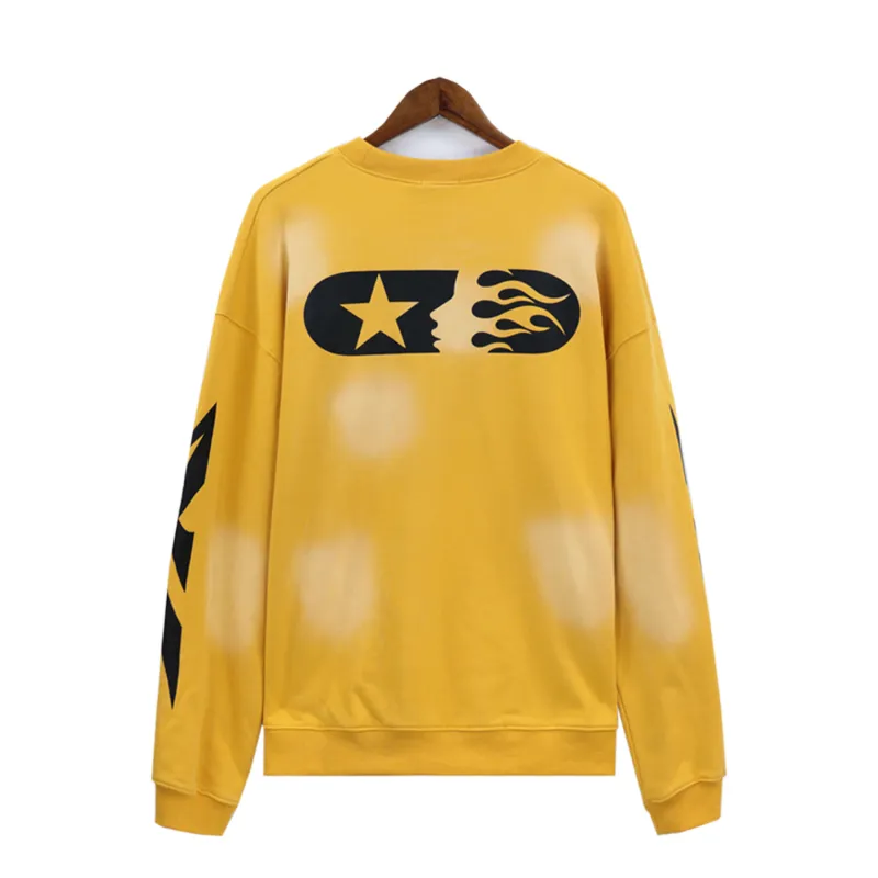 Hellstar Terry Fabric Crewneck #7545 Yellow/White