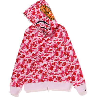 BAPE ABC Camo Shark Full Zip Hoodie Pink+Ksubi Jean #9015 02