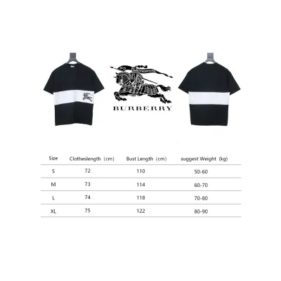 PK God Batch Burberry Black and white striped horse print short sleeves+Godspeed Casual Comfort Holes Straight Jeans #8211 Black 02