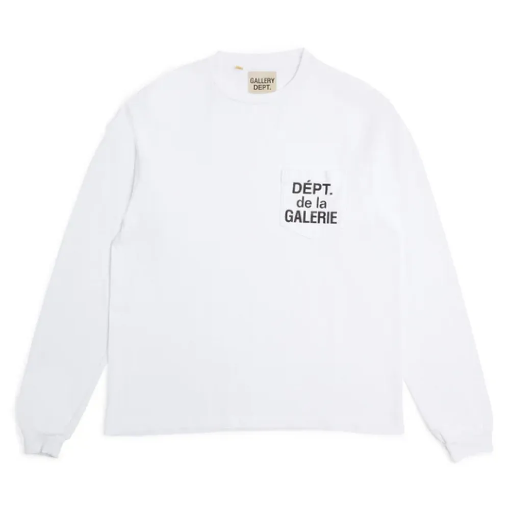 Gallery Dept. De La GALERIE L/S Pocket T-shirt White+DENIM TEARS THE COTTON WREATH JEAN LIGHT WASH
