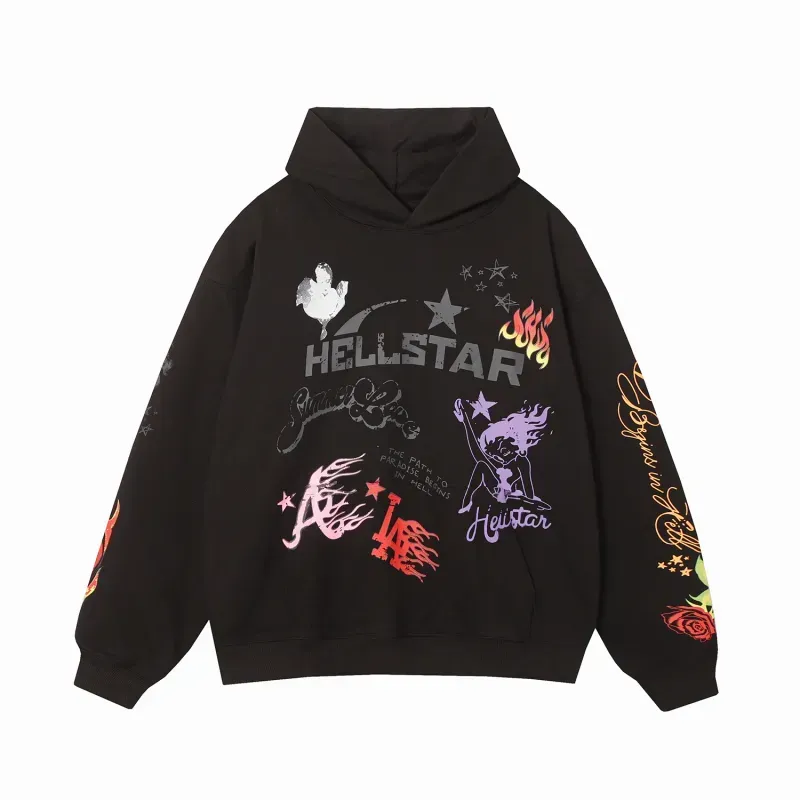 Hellstar Studio Summer Love Hoodie #3100 Black+Ksubi Jeans PK 3006