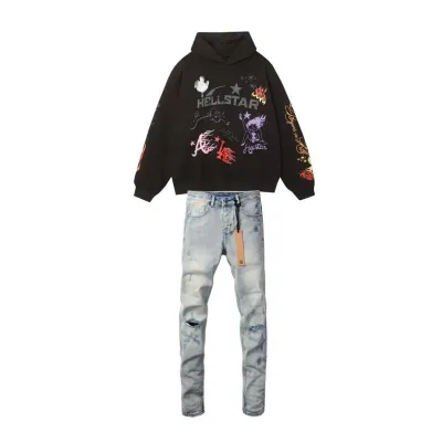 Hellstar Studio Summer Love Hoodie #3100 Black+Ksubi Jeans PK 3006 01