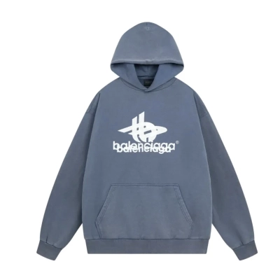 Balenciaga 2023 Graphic Print Hoodie Blue 01