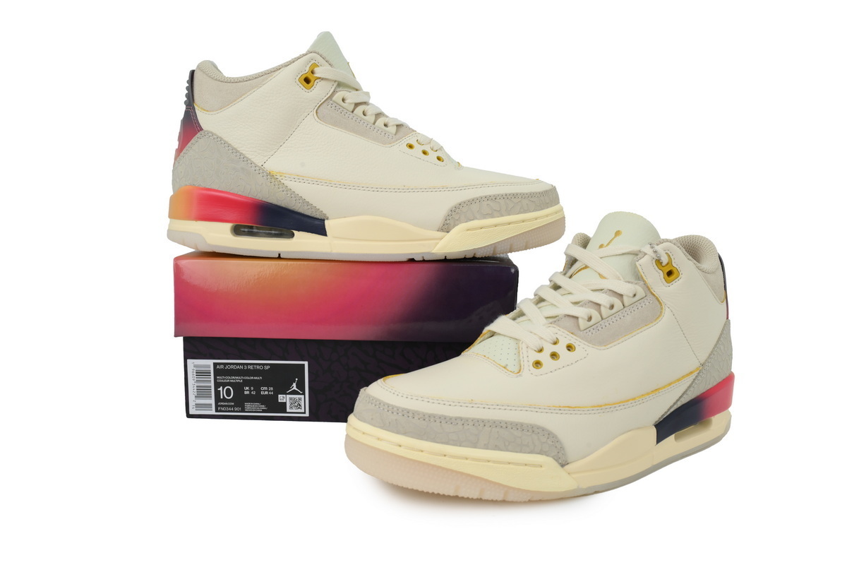 PK God Batch  Balvin x Air Jordan 3 White Blue Red FN0344-901