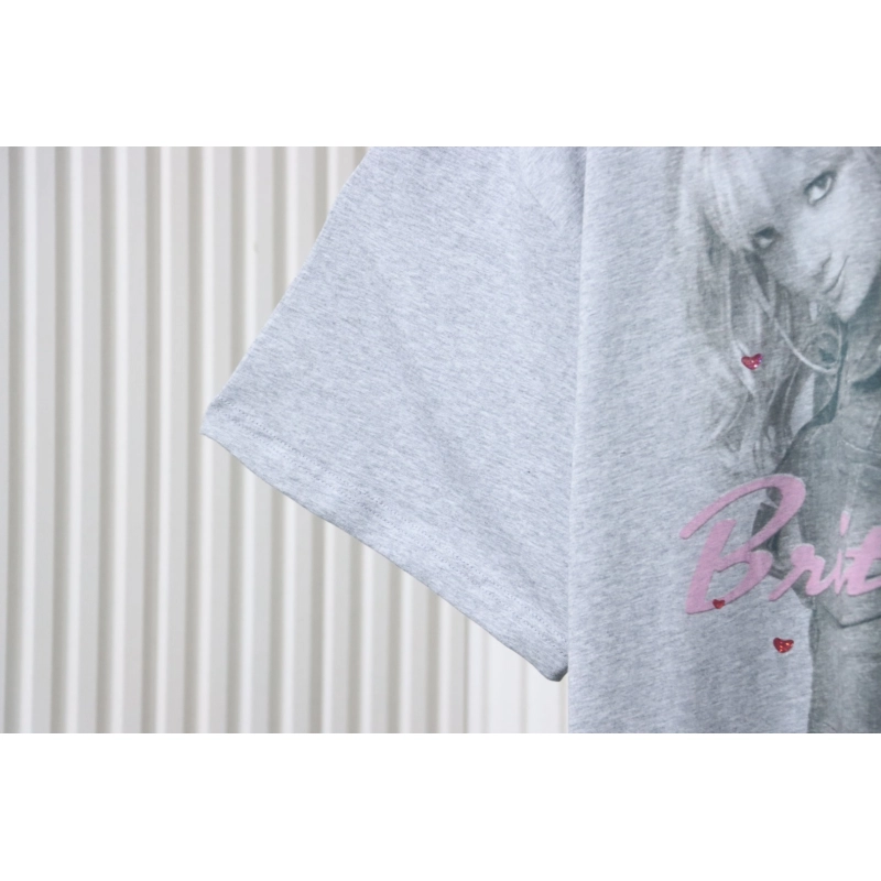 Balenciaga Music Britney Spears Series T-shirt Light Grey & Pink