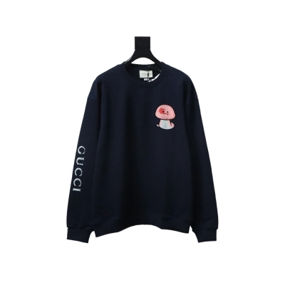 copy of Gucci Hand-painted Letter Crewneck Sweatshirt Washed Black 01