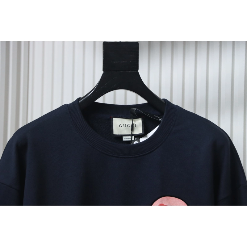 copy of Gucci Hand-painted Letter Crewneck Sweatshirt Washed Black