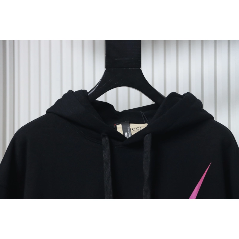Gucci Cotton Black Hoodie with Blade Print