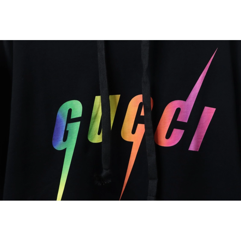 Gucci Cotton Black Hoodie with Blade Print